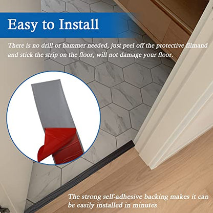 FONUNO Vinyl Floor Transition Strip Self Adhesive Threshold Strip 2" W - color: Dark Gray, size: 5cm, 3.3Ft