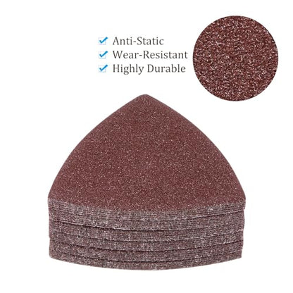 30pcs Mouse Sander Detail Sandpaper 60Grit 3-1/8" Triangle - size: 60 grit