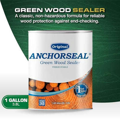 ANCHORSEAL Classic Log and Lumber End Sealer, Prevents Checking, 1 Gallon - size: 1 Gallon