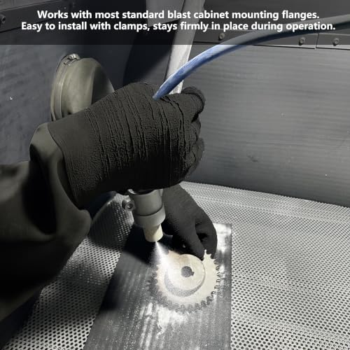 Heavy Duty Sandblasting Gloves Rubber Gloves for Sandblaster Protective Safety Work Black Striped Glove - color: Black 24.8" Gloves