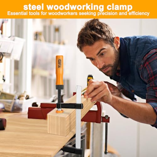 Bar Clamps for Woodworking, 4 Pack 6 Inch F Clamp Set, 300 lbs - color: Black