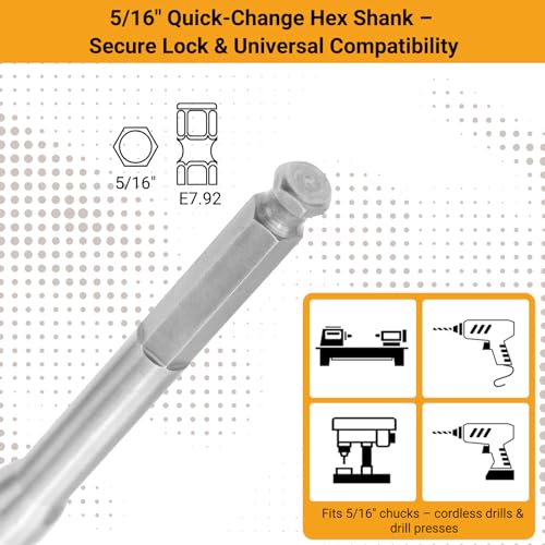 1/2" x 18" Ship Auger Bit, 5/16" Hex Shank - size: 1/2" x 18"