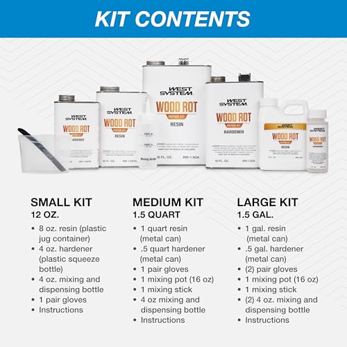 West System 690 Wood Rot Repair Kit, Small | Two-Part Epoxy System - size: Small Kit