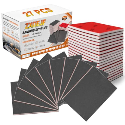 27 PCS 3x4 Inch Sanding Sponge, 2000 Grit Sandpaper Pads Sanding Blocks Set - color: 2000 Grit