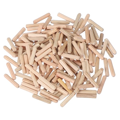 MECCANIXITY Wooden Dowel Pins 5/32" x 3/4" (4mm x 20mm) Straight Dowel Rods Wood Fluted Dowels Rods for Crafts Furniture DIY Hardwood Count 200 - size: 5/32" x 3/4"