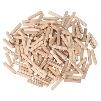 MECCANIXITY Wooden Dowel Pins 5/32" x 3/4" (4mm x 20mm) Straight Dowel Rods Wood Fluted Dowels Rods for Crafts Furniture DIY Hardwood Count 200 - size: 5/32" x 3/4"
