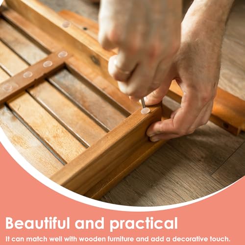 200 Pcs 3/8 Inch Wood Plugs for Screw Holes, Mushroom Plugs Wood Button Round-Head Screw Covers Hardwood Hole Plug for Gap in Locking Tube Furniture Decoration Woodworking