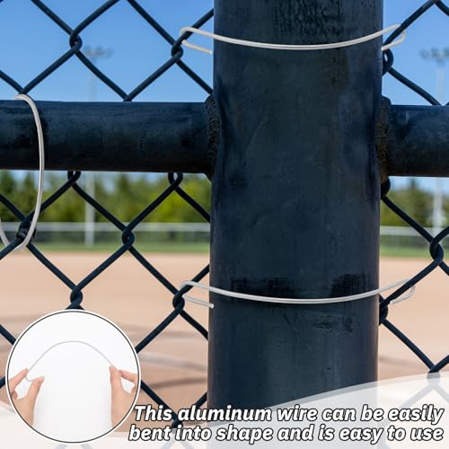 MorningRo 200 Pcs 8-1/4" Chain Link Fence Wire Ties 9 Gauge Heavy Duty Aluminum Ties Hook for Chain Link Fence, Posts, Rails, Dog Kennel Repair - size: 8-1/4"