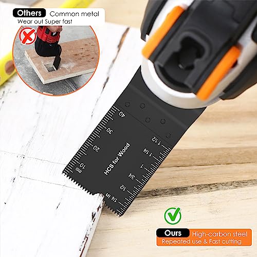 8Pcs Oscillating Saw Tool Blades Set Bi-metal Stainless Steel Multitool Blades Kit Quick Release Oscillating Blades Precise Cutting Saw Blades with 3 Gaskets for Wood Plastic Cutting(8pcs)