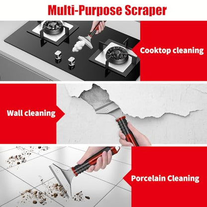 WISEUP Caulking Tool，6 in 1 Caulk Remover Tool with Grout Scraper，Brush