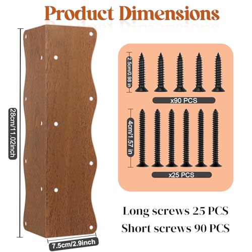 8 Pcs Metal Raised Garden Bed Corner Brackets L-Shape (11"x3"x3"), Brown