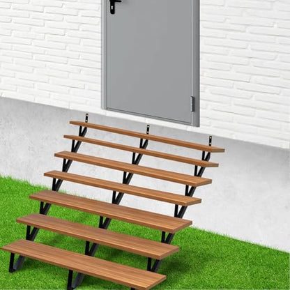 Steel Stair Riser 7 Step 3 Pack, 57" H Metal Stair Stringers for Deck - size: 7 Step