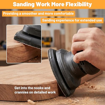 2Pcs Mouse Detail Sanding Interface Pad Hook and Loop, Triangle 5 Holes Sanding Pad, Foam Interface Mouse Sander Sandpaper Backing Pads for for Detail Sander Woodworking, 140mm*100mm