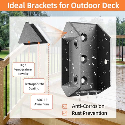 20 Pack Aluminum Deck Railing Bracket Connectors with 120 Screws