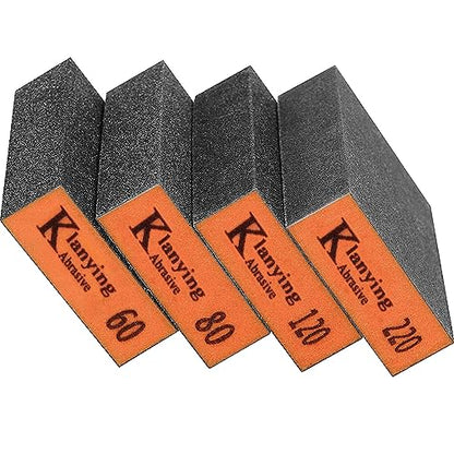 Sanding Sponge, 60-220 Grit Assortment Sanding Block - size: 60-220grit,4PCS