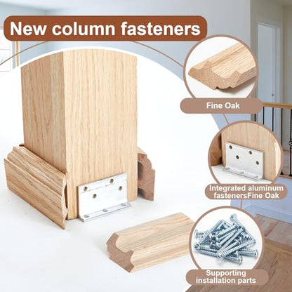 Blulu 1 Set 3-1/2" Newel Post Mounting Kit Deck Stair Floor Installation - size: 3-1/2 Inch