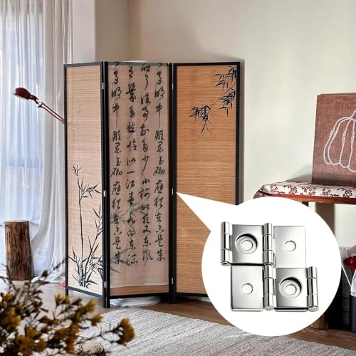 8-Pack 360° Retro Double Acting Hinges – Silver Folding Screen Hardware - color: Silver