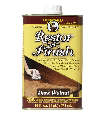 HOWARD RF6016 Restor-A-Finish, 16 oz, Dark Walnut - color: Dark Walnut