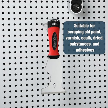 Bates- Paint Scraper, 8 in 1, Painters Tool, Paint Scraper Tool with Metal Hammer End