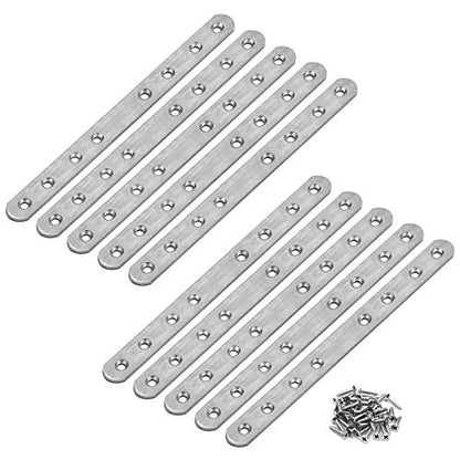 10 Pack 11-5/8" x 3/4" Long Stainless Steel Flat Mending Plate Bracket