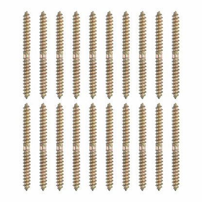 MECCANIXITY 20 Pcs Double Ended Screws, M6 x 70 mm Carbon Steel Hanger Bolts, Self-Tapping Wood Dowel Screws for Wood Joint Furniture, Color Zinc - size: M6 x 70 mm