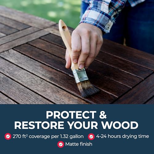 OWATROL Aquadecks, Wood Stain and Sealer, Matt Finish, 85 Oz, Teak - color: Teak