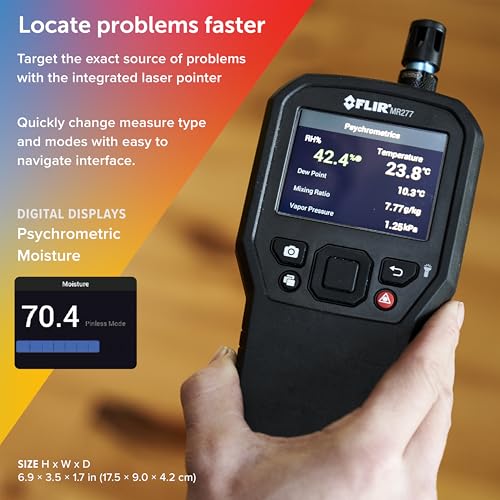 FLIR MR277 Moisture Meter, MSX IR Camera & Hygrometer for Building Inspection - style: MR277