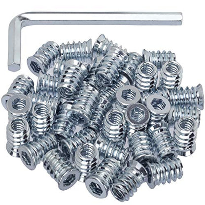 OIIKI 40 Pack Threaded Inserts, 1/4"-20 x 15mm, Silver - color: 40 pack, silver