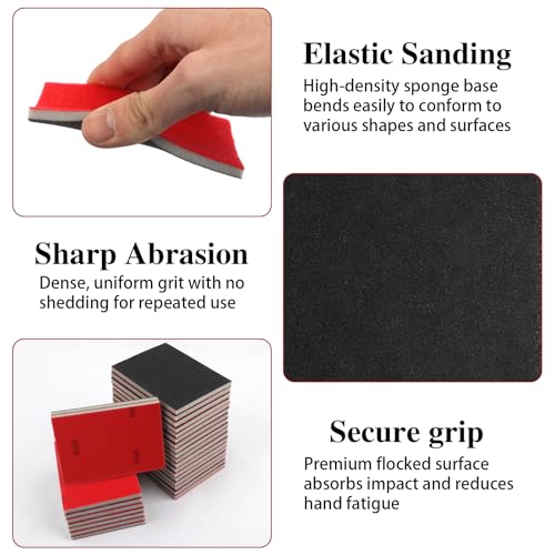 27 Pcs Sanding Sponge Block Pads, 400 Grit Fine Sandpaper Sand Paper - size: 400 Grits