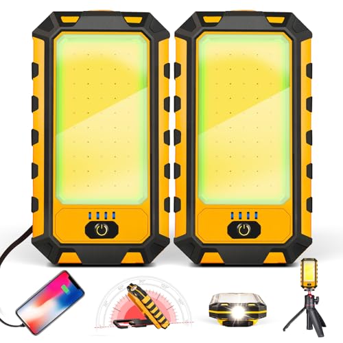 Molrebe Rechargeable LED Work Light 2 Pack, 1500LM Magnetic Flashlight