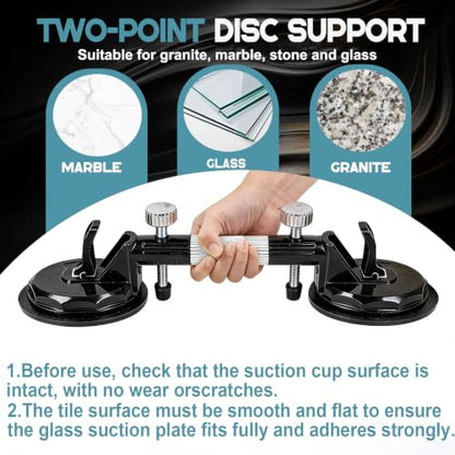 2 Pack Laminate Floor Gap Repair Tool, Professional Countertop Alignment Clamps, Adjustable Granite Seam Setter with Vacuum Suction Cups, for Granite, Marble, Stone and Glass