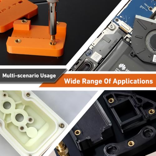 80W Soldering Iron Threaded Inserts with M3-M5 Heat Set Inserts 530Pcs Brass Heat Set Inserts,with Insert Tips for 3D Printer Parts or Plastic