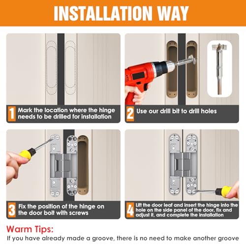 7" Hidden Door Hinge/Concealed Hinges,Invisible Hinges - color: silvery, size: 7 inches