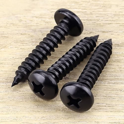 #10 x 3/4" Phillips Pan Head Sheet Metal Screws, 304 Stainless Steel 18-8, Black Coated, Corrosion Resistant Pan Head Self Tapping Screws for Wood, Sheet Metal, 50 PCS - size: #10 x 3/4"