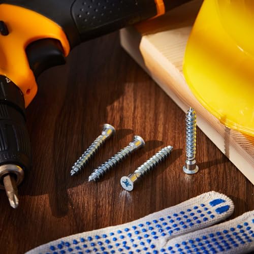 Blulu 200 Pcs 7 mm x 50 mm Confirmat Screws, Flat Head, Pointed Tail