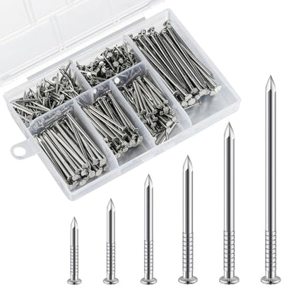 Wensilon Stainless Steel 304 Nails Kit,nail for hanging pictures 430pcs - color: Ss, size: Kit