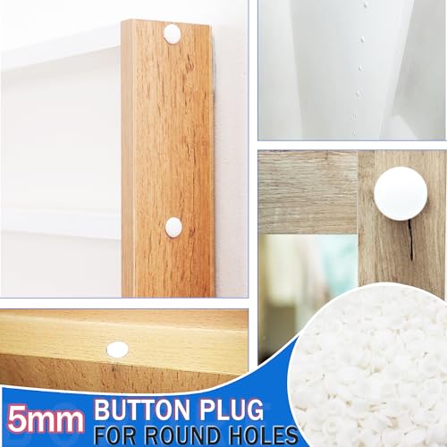 500Pcs 3/16" Plastic Hole Plugs, Screw Cap Round Button Plug - color: Clear, size: 500pcs*0.19"(5mm)