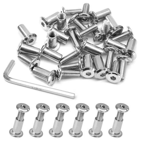 Biaungdo M6x20mm Silver Hex Drive Socket Cap Bolt, 15 Sets - color: Silver, size: M6x20mm