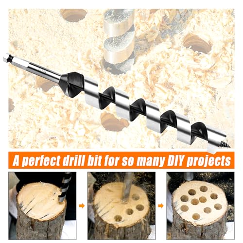 1/2 Inch x 9 Inch Auger Drill Bit for Wood,1/2 Inch Hex Shank - size: 1/2" x 9"