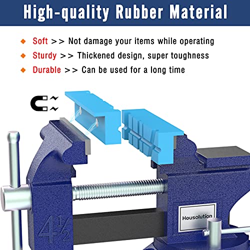 Housolution 5 Inch Magnetic Vise Jaw Pads Covers, 1 Pair Vice Soft Jaws - size: 5inch