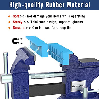Housolution 4 Inch Magnetic Vise Jaw Pads Covers, 1 Pair Vice Soft Jaws - size: 4inch