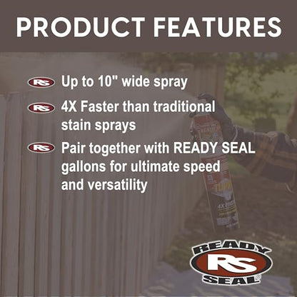 Ready Seal Exterior Wood Stain & Sealer, Pecan, Turbo Spray - color: Pecan, size: 24 Ounce Spray (Pack of 1)