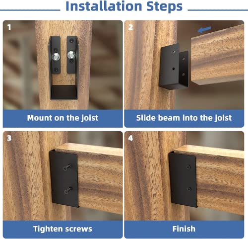 12 PCS Concealed Joist Hanger,2" x 4"Outdoor Concealed-Flange Hanger,Concealed Face Mount Joist Bracket for 2"x4" Beam ,Swing,Fence - size: Powder Coated 2" x 4"- 12 PCS