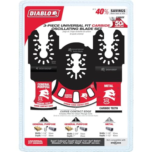 Diablo Universal Fit Carbide Oscillating Blade Set - 3-Piece
