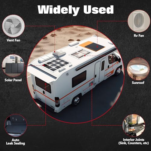 12 Pack RV Roof Sealant,Self Leveling Lap Sealant for RV Roofs,White RV Caulking Sealant Waterproof for Camper, Trailer & Motorhome - size: 12P