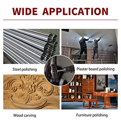 7-Pack Abrasive Cloth Flap Wheel - 1/4 Inch Shank for Woodworking Root Carving Furniture Polishing,Mop Sander Sanding80, 120, 150, 180, 240, 320, 400 Grit,Sanding Mops Woodworking - style: 7pcs