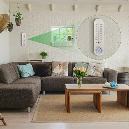 Leinuosen 3 Pcs Wall Thermometer Indoor Outdoor for House with Humidity
