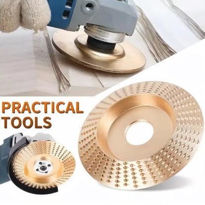 Upgraded 3PCS Angle Grinder Wood Carving Disc Set Heavy-Duty Tungsten Carbide Grinding Wheel & Shaping Disc Flat Curve Inclined Woodworking Tool for Wood Cutting Sanding Polishing Attachment (1 Set)