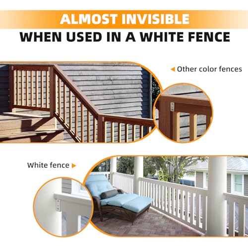 White Aluminum Fence Bracket for Vinyl Fencing,Heavy Duty Metal Replacement for 2.75in Plastic Bracket,Fence Bracket Used for Connecting Panel to Post,Vinyl Fence Parts(8Pcs & 80screws) - color: 8 brackets & 80 screws
