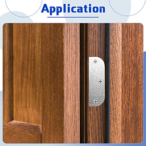 Lounsweer 6 Pcs Hinge Filler Plate 3.5''with5/8'' Door Edge Filler, Silver - color: Silver